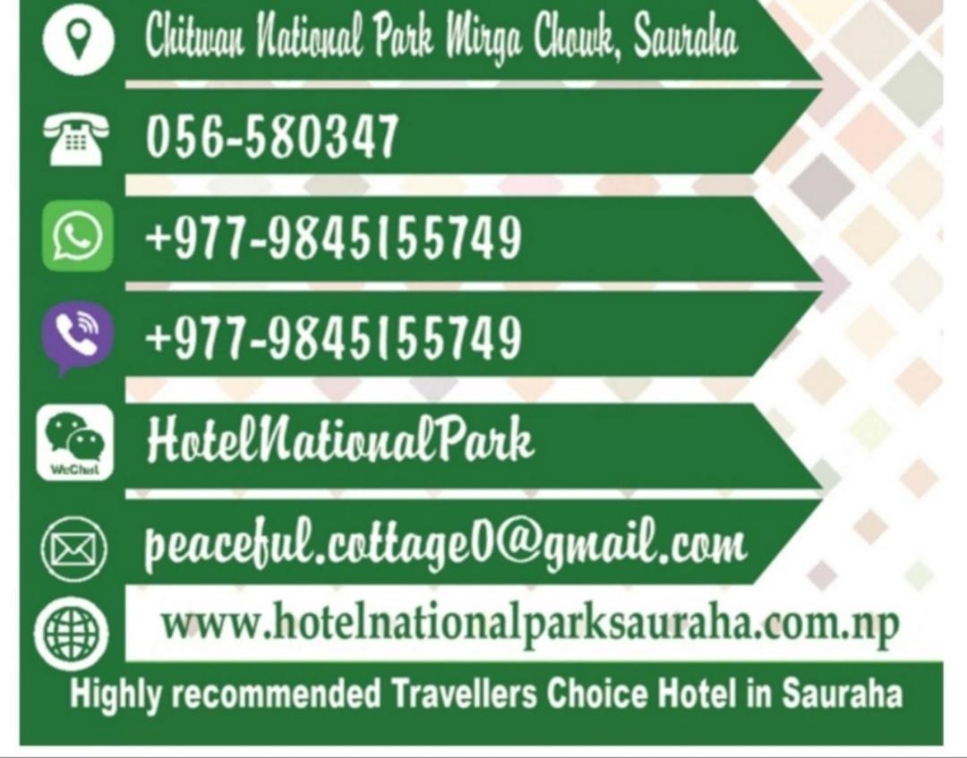 Hotel National Park- A Peaceful Family Home Where You Can Stay Peace And Enjoy And Organize The Wildlife Safari Chitwan Exterior foto